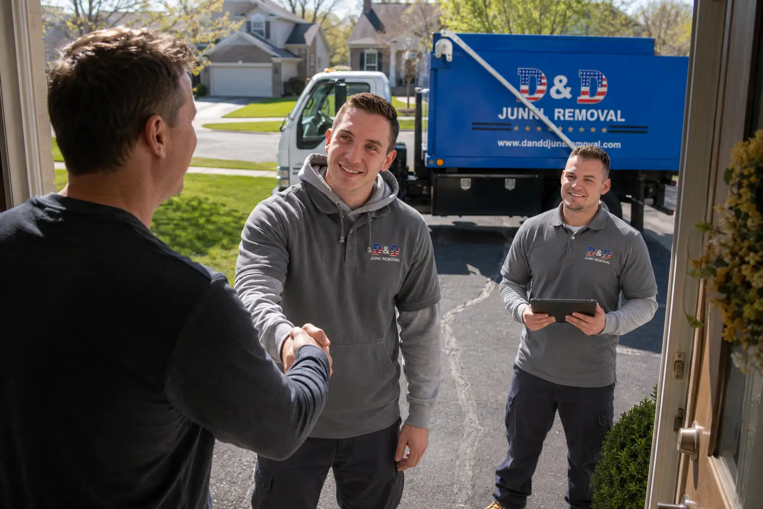 D&D Junk Removal crew in Oxford, MA
