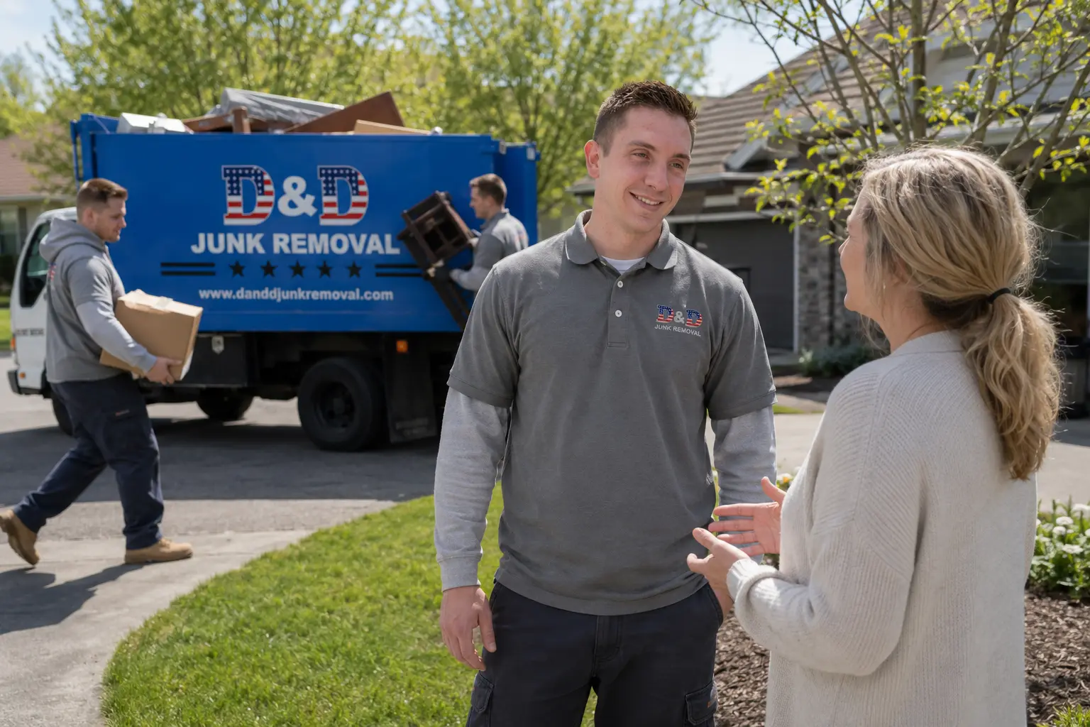 D&D Junk Removal crew in Millbury, MA