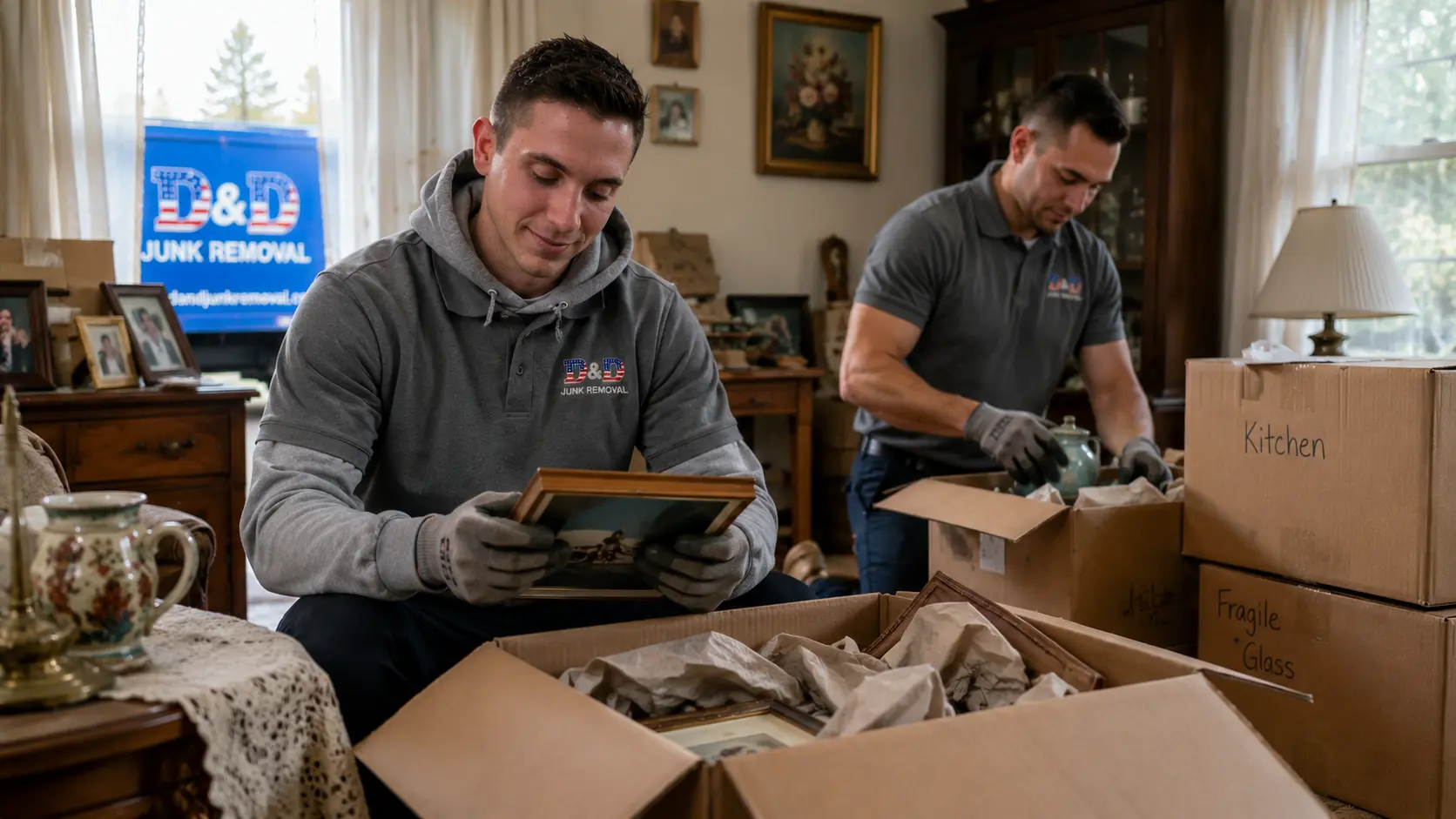 D&D Junk Removal crew at work