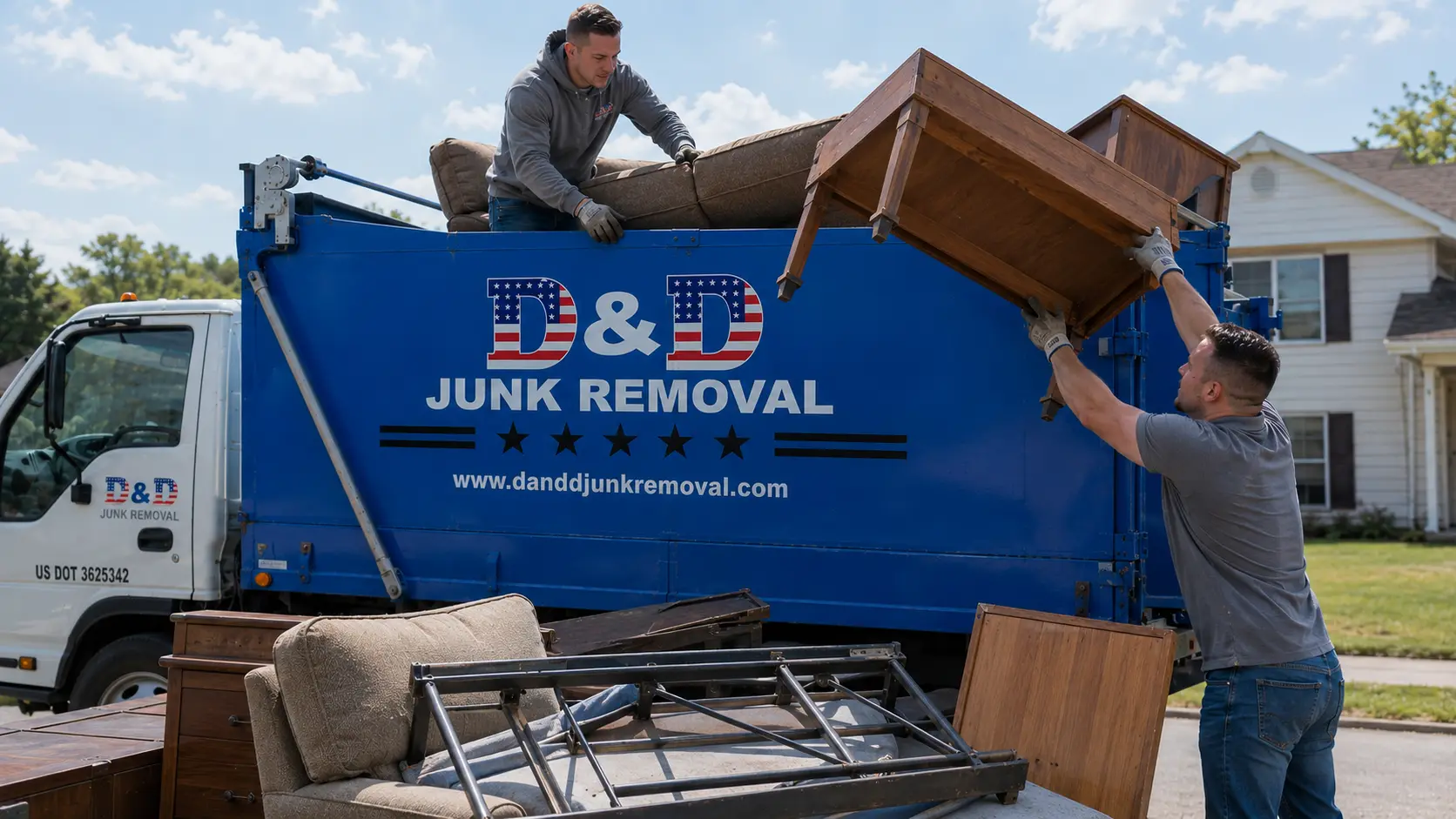 D&D Junk Removal crew at work