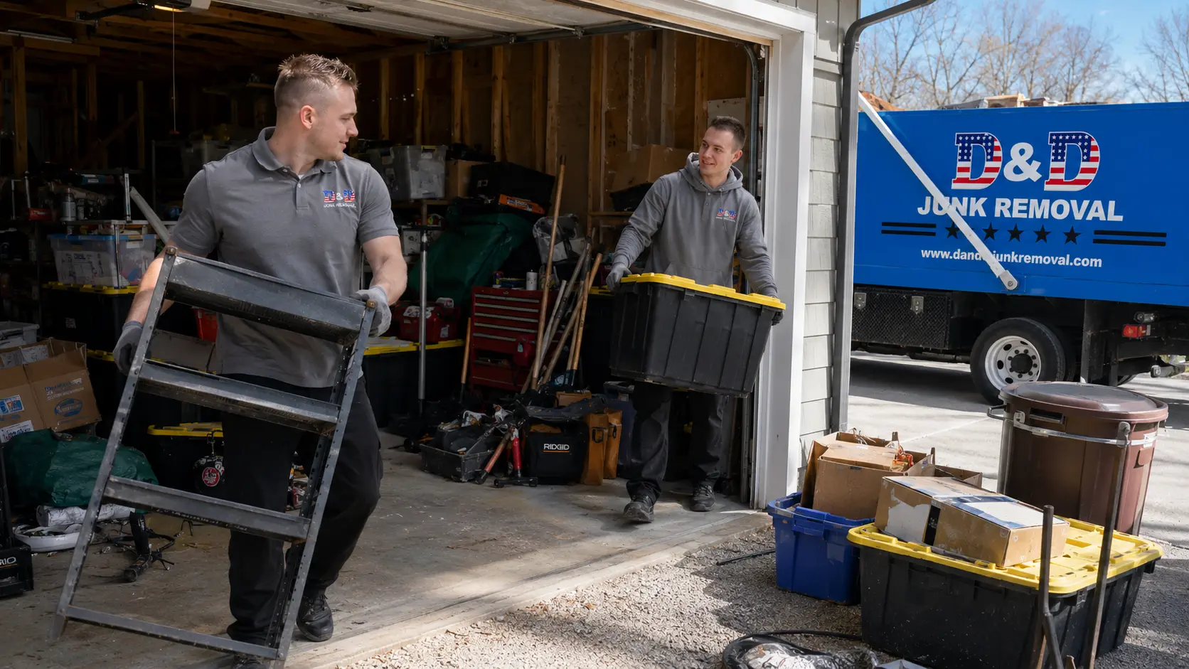D&D Junk Removal crew at work